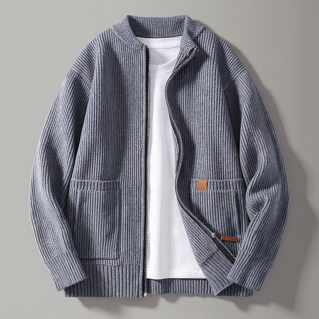 Aldecroft | Women's Ribbed Zip-Up Cardigan - Image 1