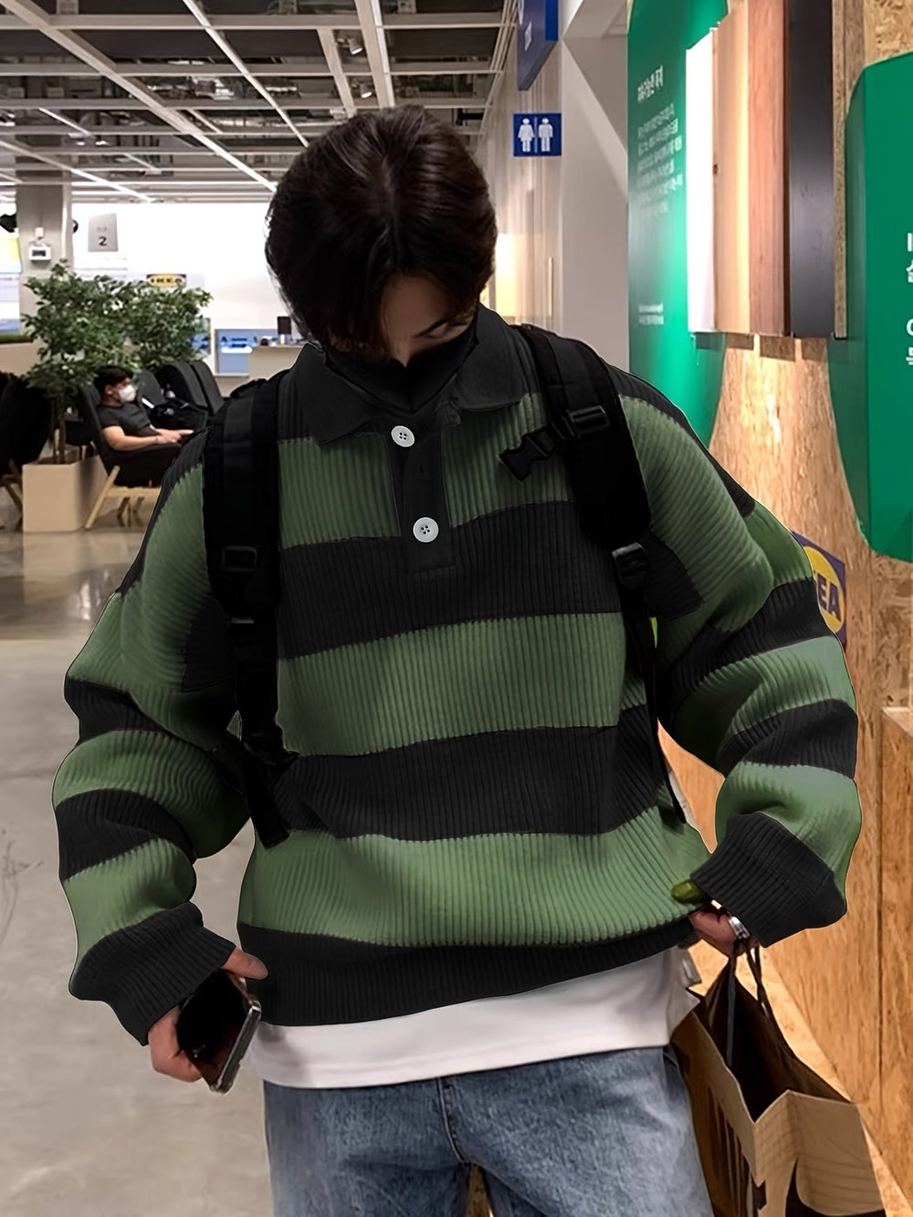 Aldene | Women's Oversized Striped Knit Jumper - Image 2