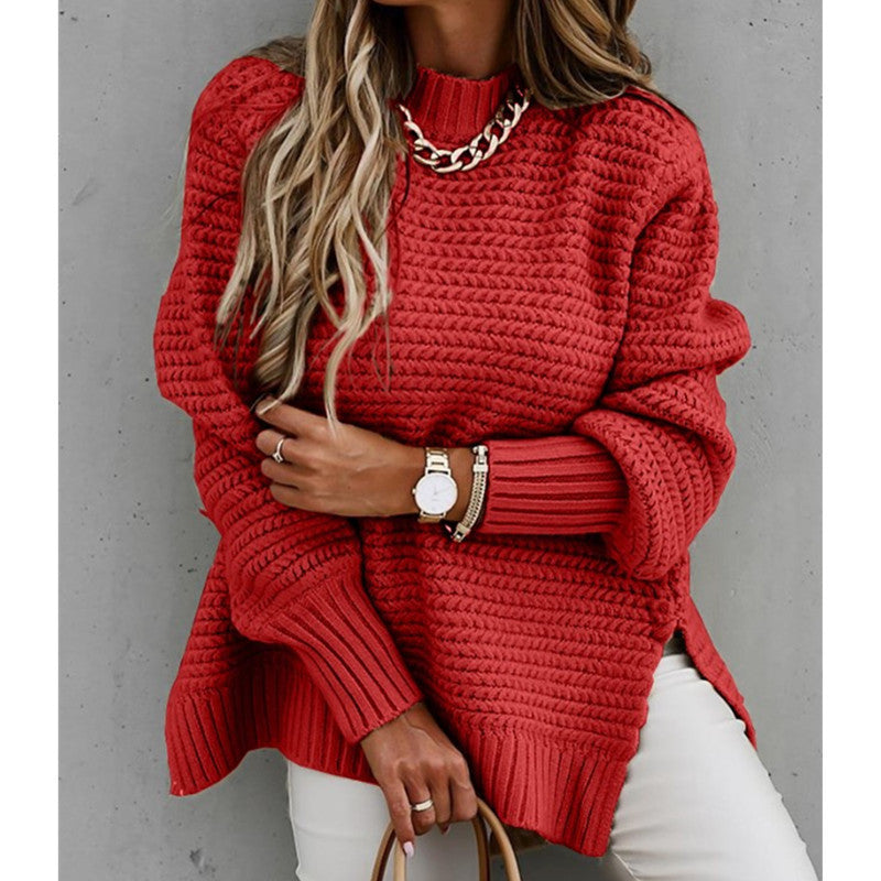 Alditha | Women's Oversized Chunky Knit Jumper - Red - Image 1
