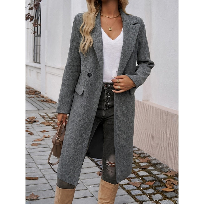Aldoverne | Women's Winter Coat Longline - Dark Grey - Image 1