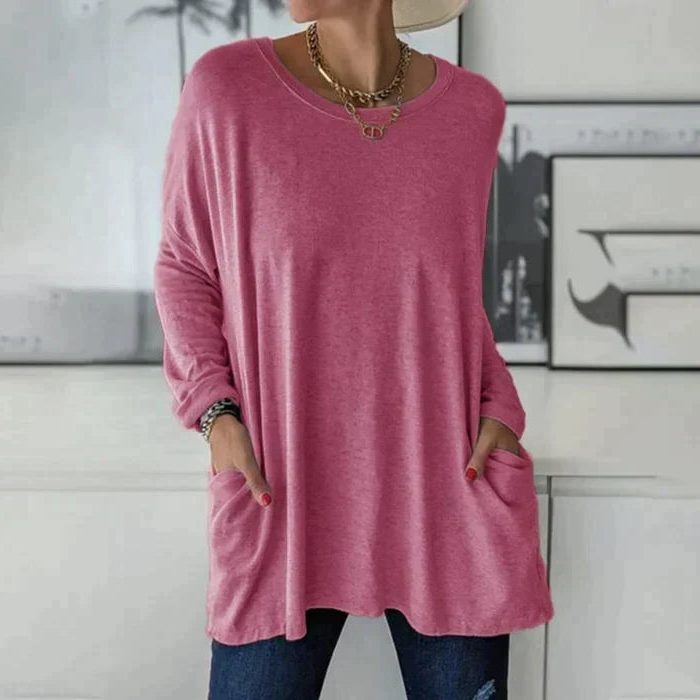 Ardwen | Women's Long Sleeve Tunic Top with Pockets - Image 2