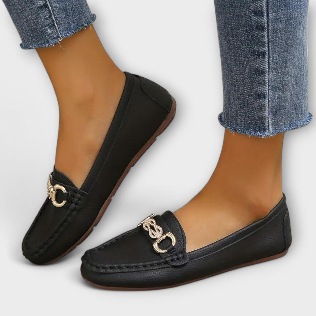 Brelvara | Women's Slip-On Loafers with Chain Detail - Image 1