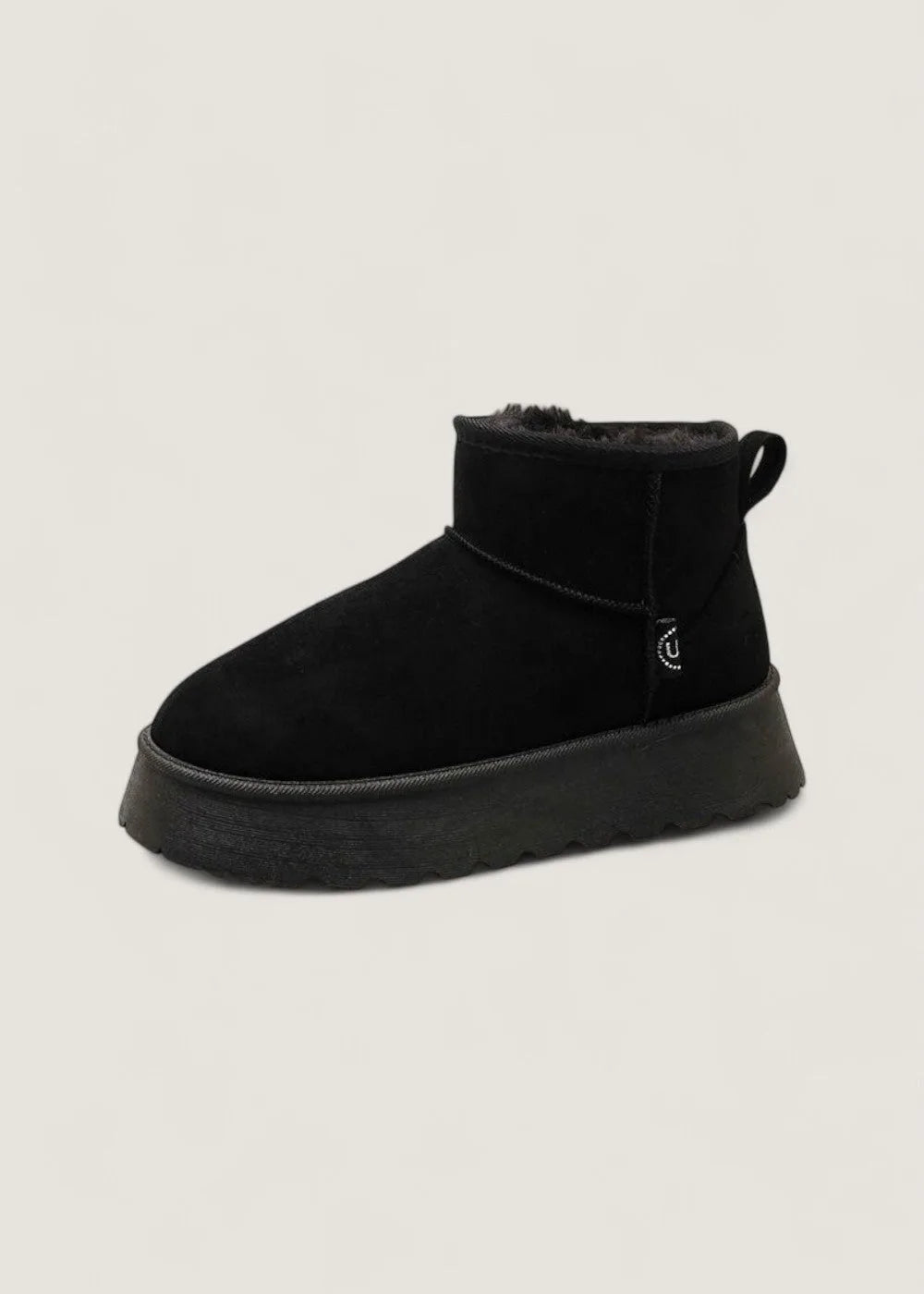 Calveth | Women's Fleece-Lined Platform Winter Ankle Boots - Black - Image 1