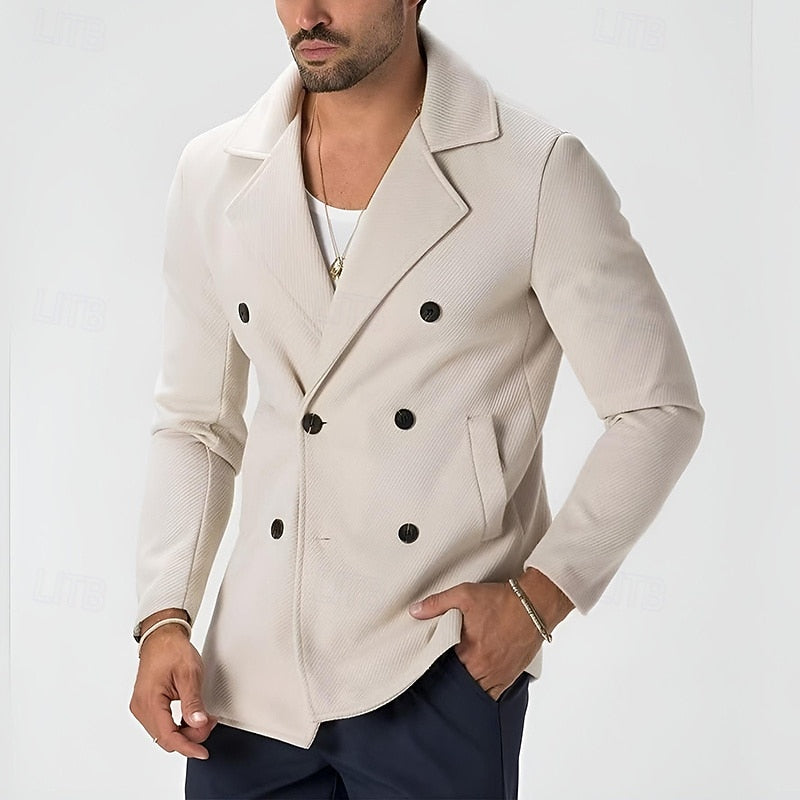 Coralie | Women's Tailored Double-Breasted Winter Coat - Cream - Image 1