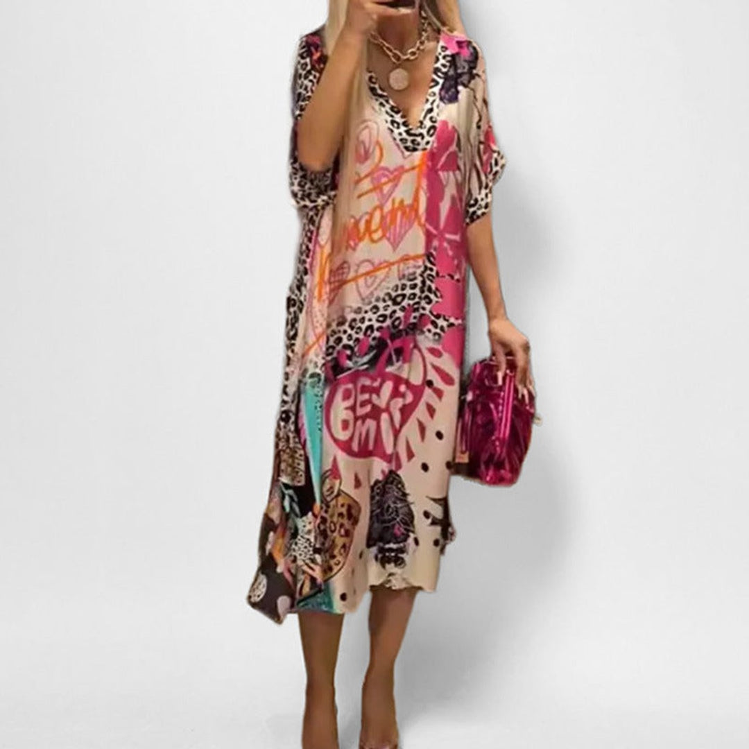 Corveth | Women's Graphic Print Midi Dress - Image 1