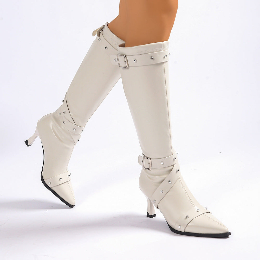 Corveth | Women's Knee-High Buckle Strap Boots - Image 2