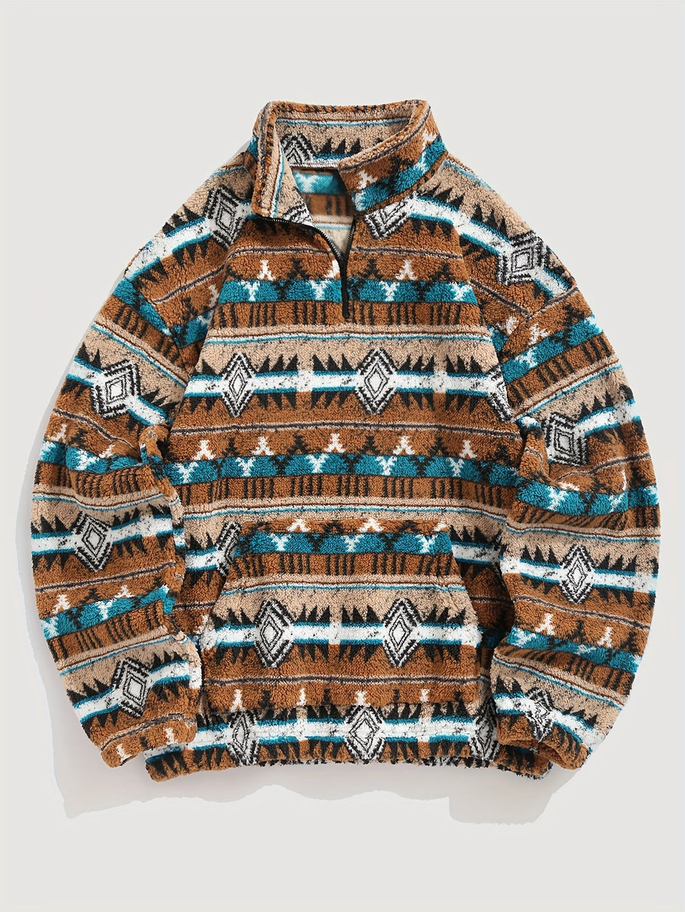 Corwen | Women's Oversized Aztec Fleece Jumper - Image 2