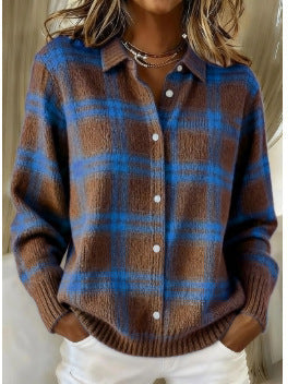 Delvara | Women's Plaid Button-Up Cardigan - Image 1