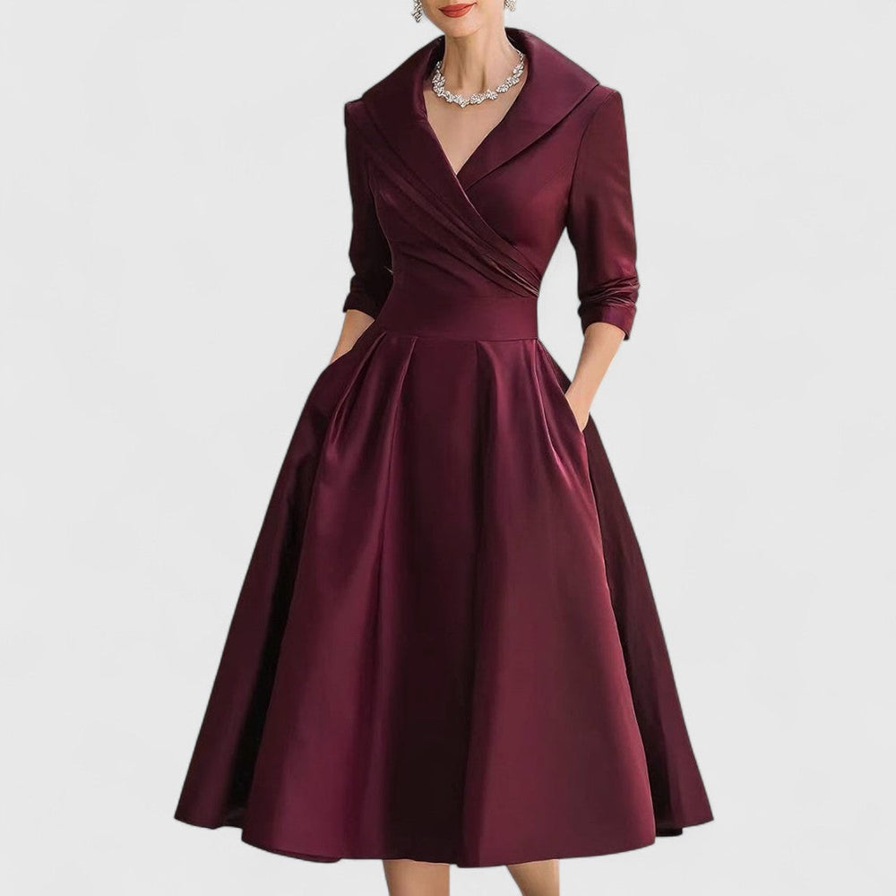 Doraven | Women's Midi Dress Collared A-Line - Image 2