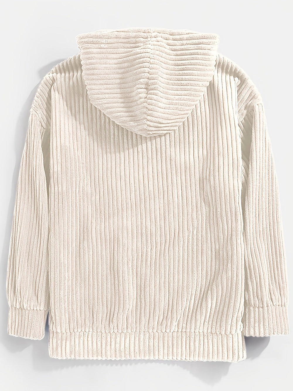 Dorwen | Women's Oversized Ribbed Hoodie Jumper - Cream - Image 2