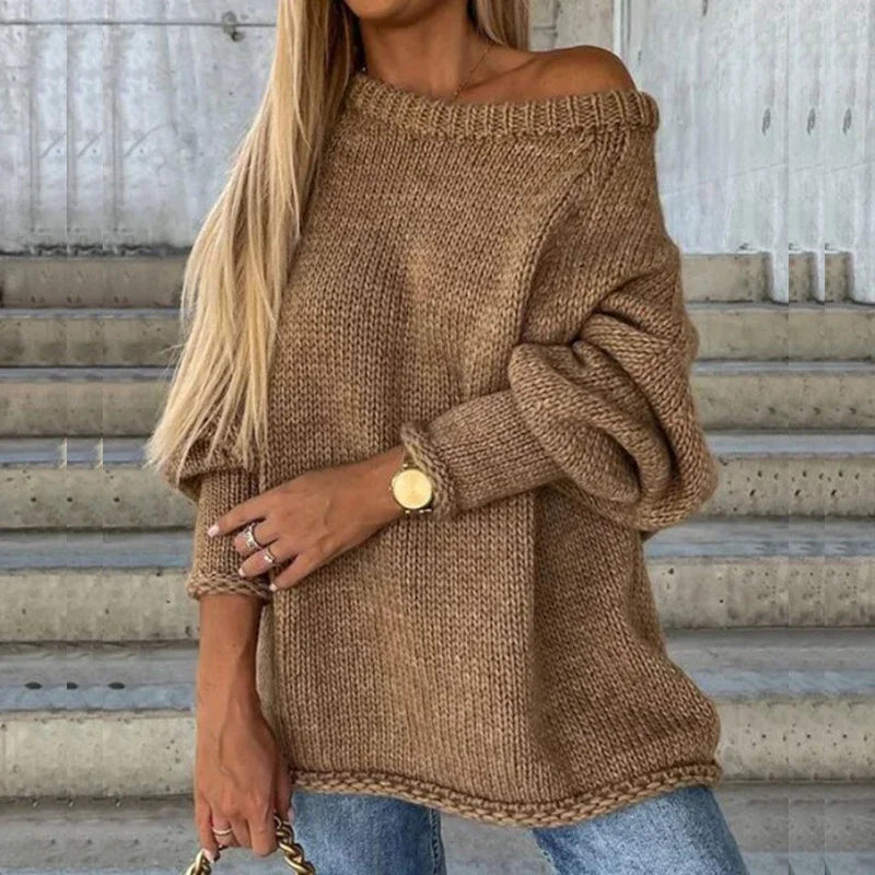 Ferelith | Women's Oversized Off-Shoulder Knit Jumper - Image 1