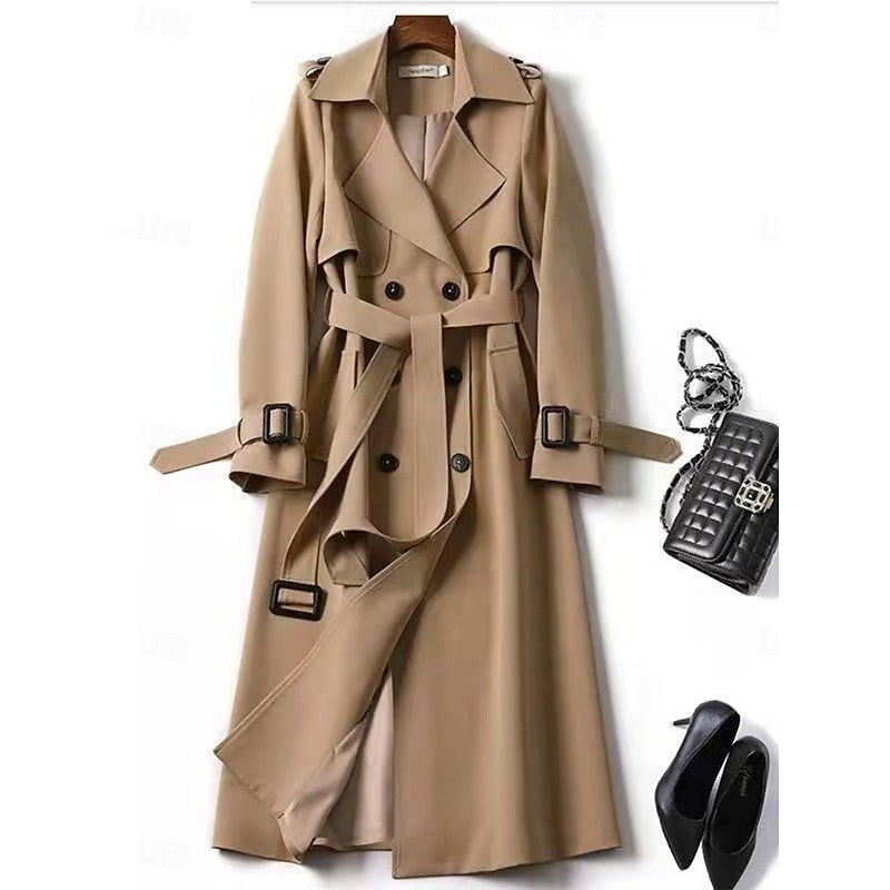 Fleurwyn | Women's Belted Long Trench Coat - Image 1