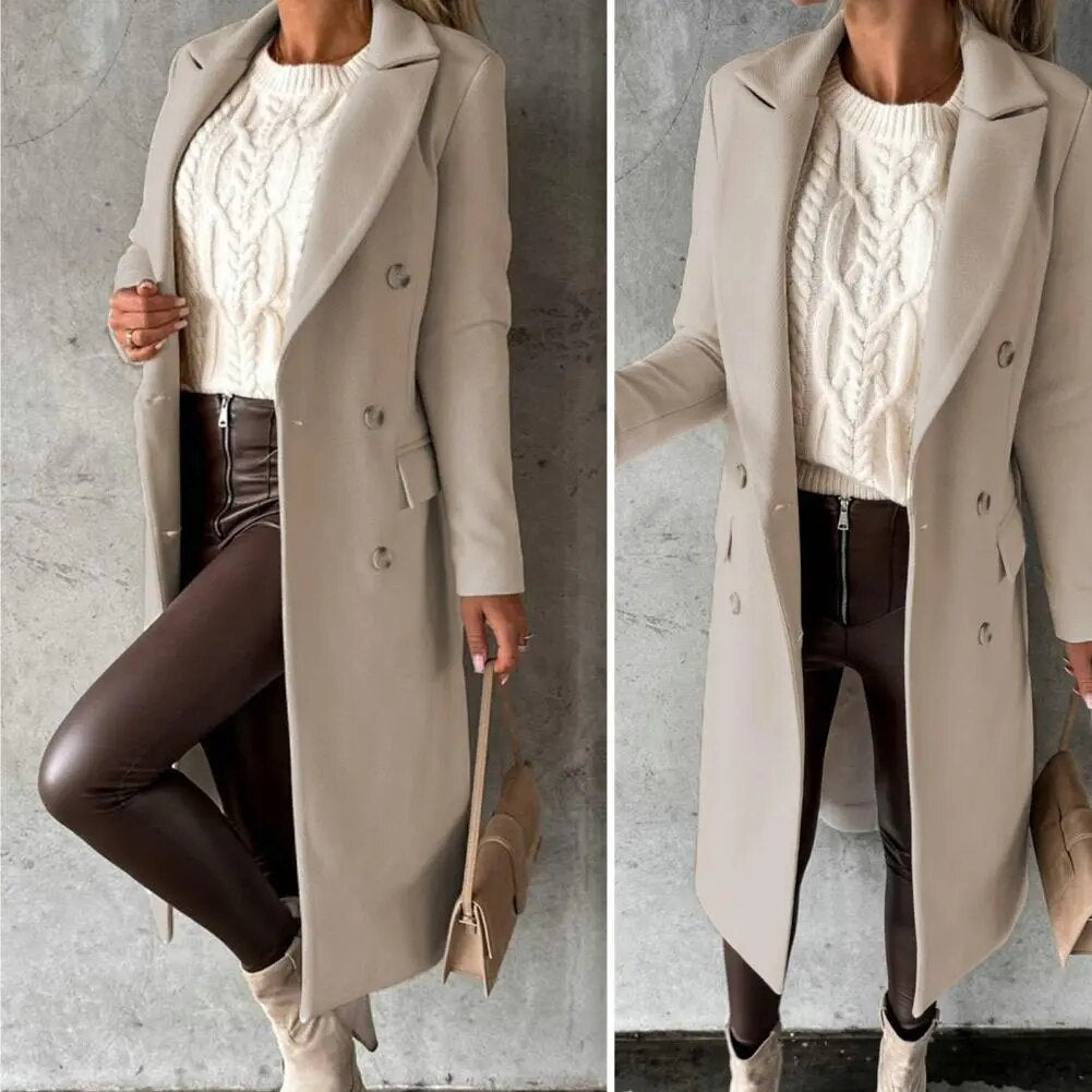 Lorvaine | Women's Long Winter Coat Double-Breasted - Image 1