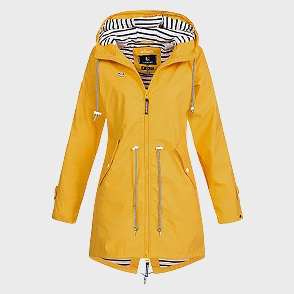 Lorvaine | Women's Waterproof Rain Jacket Hooded - Red - Image 2