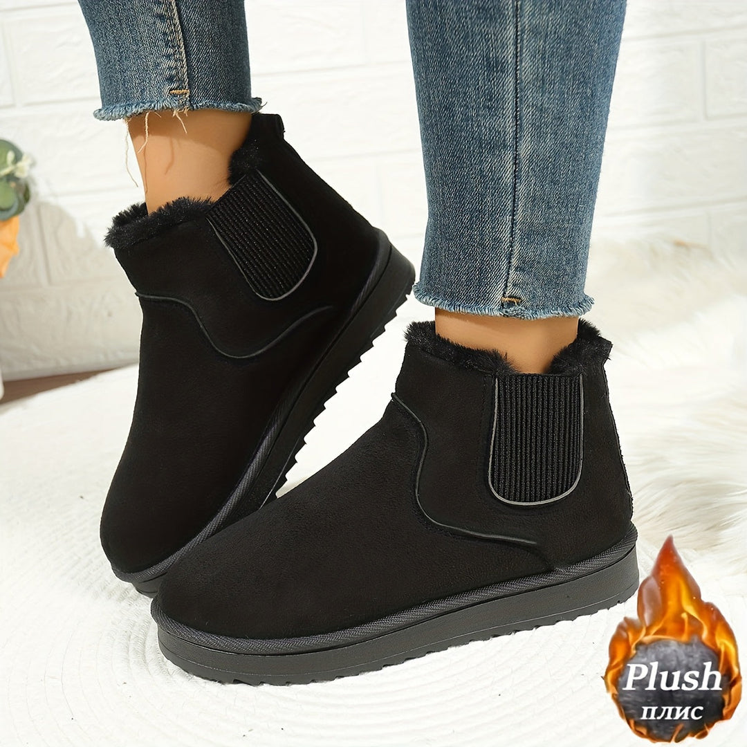 Ondette | Women's Plush-Lined Winter Ankle Boots - Black - Image 1