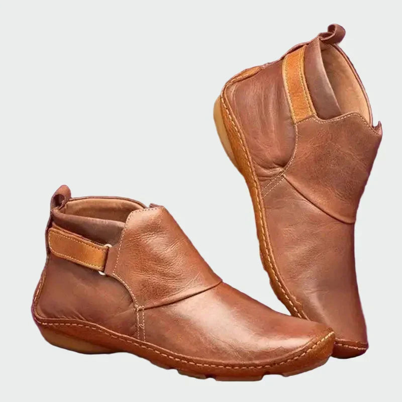 Orvinda | Women's Leather Ankle Boots Slip-On - Image 1