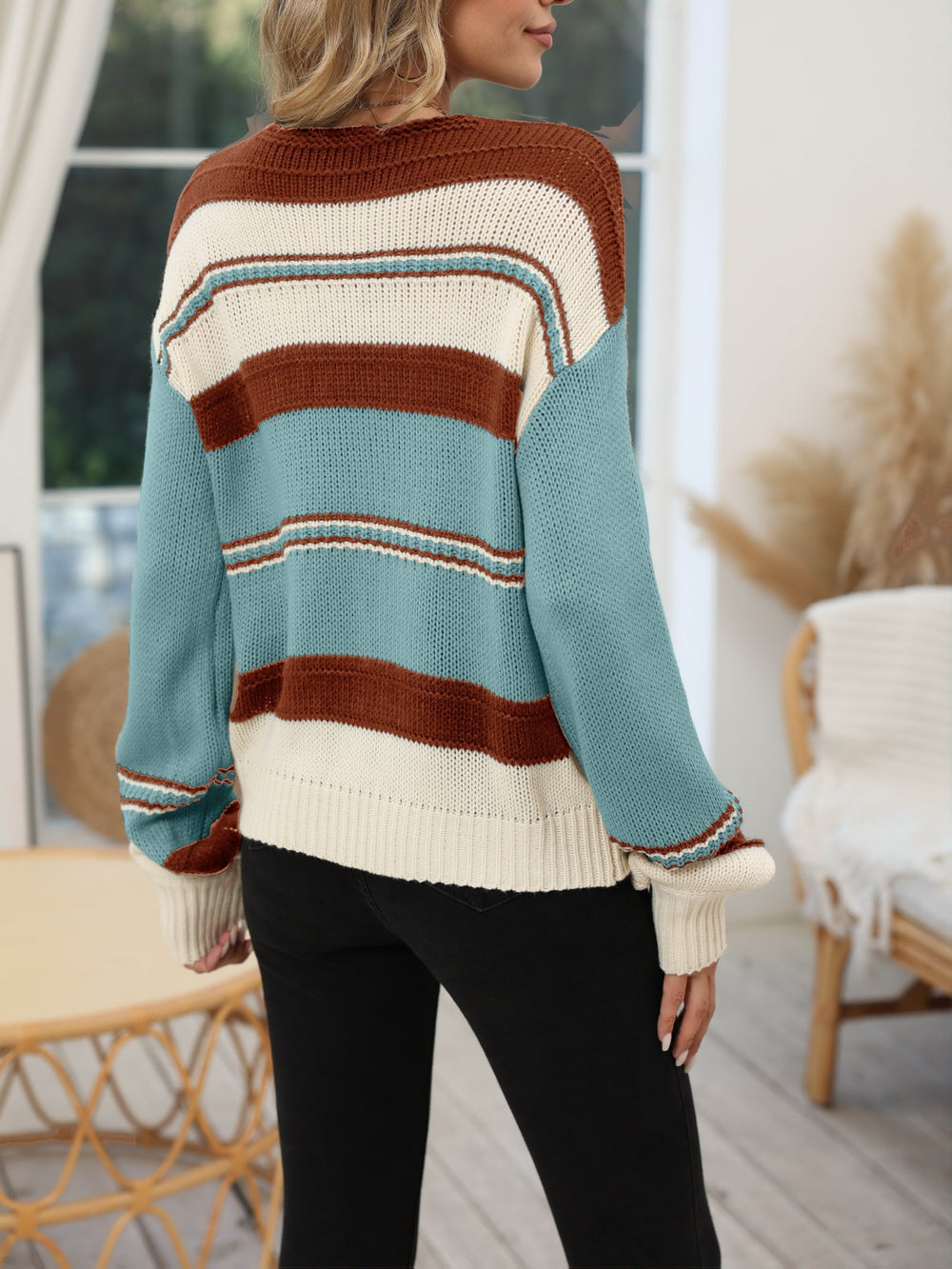 Rowena | Women's Oversized V-Neck Jumper - Image 2