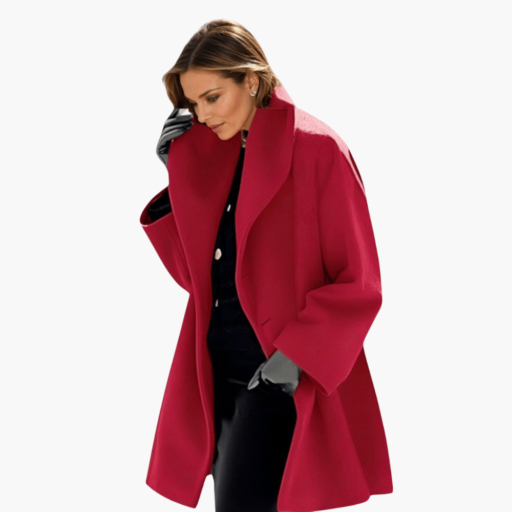 Silvaine | Women's Winter Coat Wide Collar - Image 2