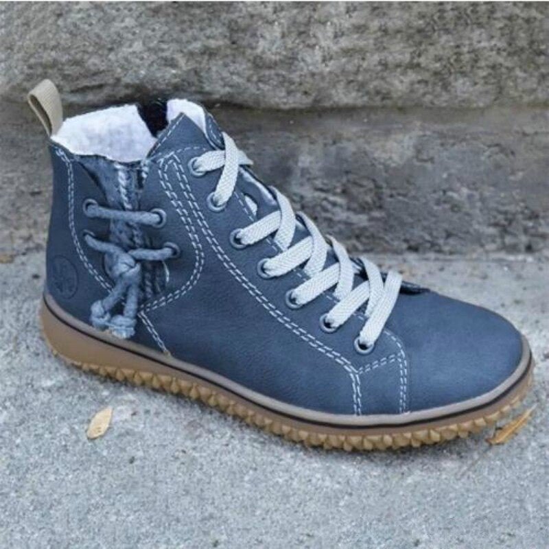 Tamzara | Women's Fleece-Lined Winter Ankle Boots - Blue - Image 1