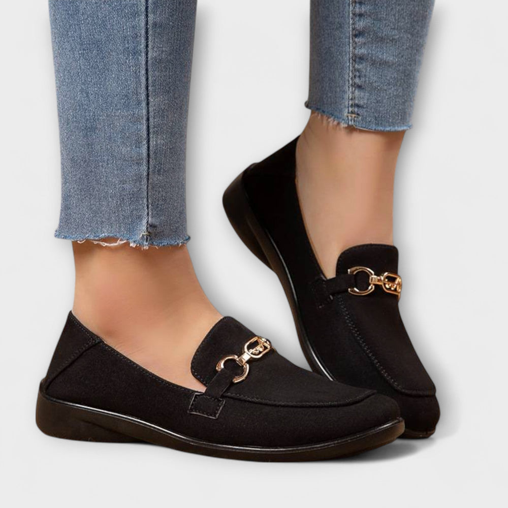 Thelvara | Women's Slip-On Loafers Bit Flat Shoes - Navy - Image 2